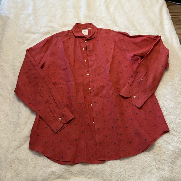 Martin Dingman Linen Dress Shirt | Size L - Picture 1 of 5